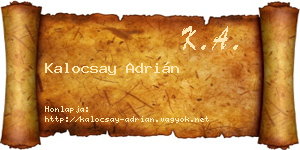 Kalocsay Adrián névjegykártya