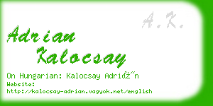 adrian kalocsay business card